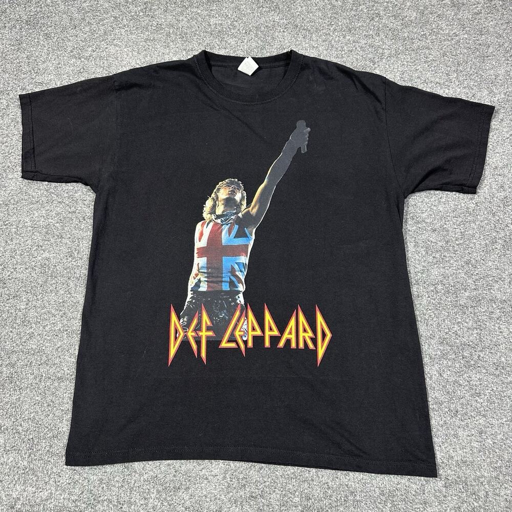 Def Leppard XL Shirt Black Short Sleeve Cotton Band GUC